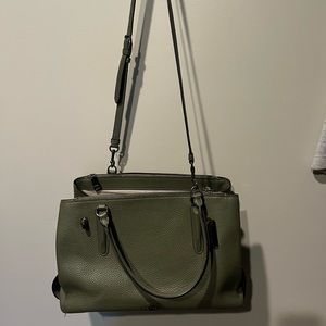 Large Coach green pebbled leather purse (see matching wallet listing)